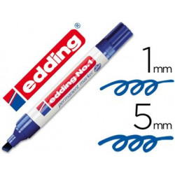 ROTULADOR EDDING MARCADOR PERMANENTE 1 AZUL PUNTA BISELADA 5 MM RECARGABLE