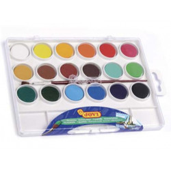 ACUARELA JOVI 18 COLORES CON PINCEL ESTUCHE DE PLASTICO