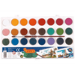 ACUARELA JOVI 24 COLORES CON PINCEL ESTUCHE DE PLASTICO