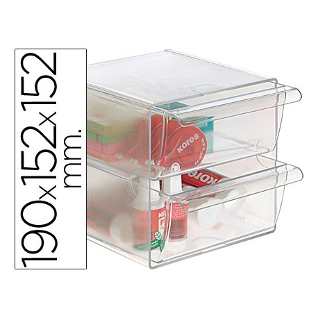 ARCHICUBO ARCHIVO 2000 2 CAJONES ORGANIZADOR MODULAR PLASTICO 190X150X150 MM INCLUYE 2 CLIPS DE SUJE