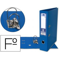 ARCHIVADOR DE PALANCA LIDERPAPEL FOLIO DOCUMENTA FORRADO PVC CON RADO LOMO 75MM AZUL COMPRESOR METAL