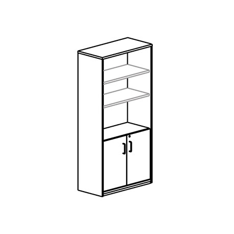 ARMARIO ROCADA CON 3 ESTANTES Y DOS PUERTAS ENTERAS SERIE STORE 156X90X45 ACABADO AA01 HAYA/HAYA