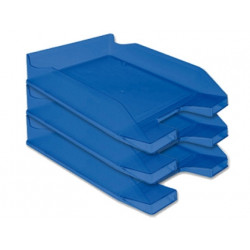 BANDEJA SOBREMESA PLASTICO Q-CONNECT AZUL TRANSPARENTE 240X70X340 MM