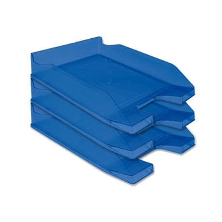 BANDEJA SOBREMESA PLASTICO Q-CONNECT AZUL TRANSPARENTE 240X70X340 MM