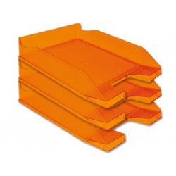 BANDEJA SOBREMESA PLASTICO Q-CONNECT NARANJA TRANSPARENTE 240X70X340 MM