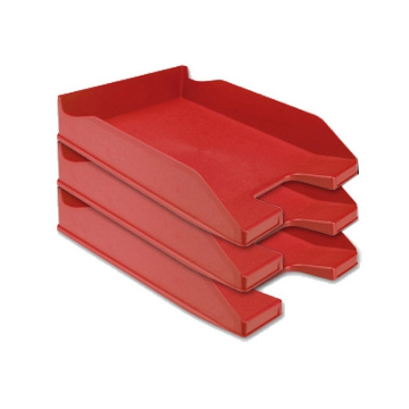 BANDEJA SOBREMESA PLASTICO Q-CONNECT ROJO OPACO 240X70X340 MM