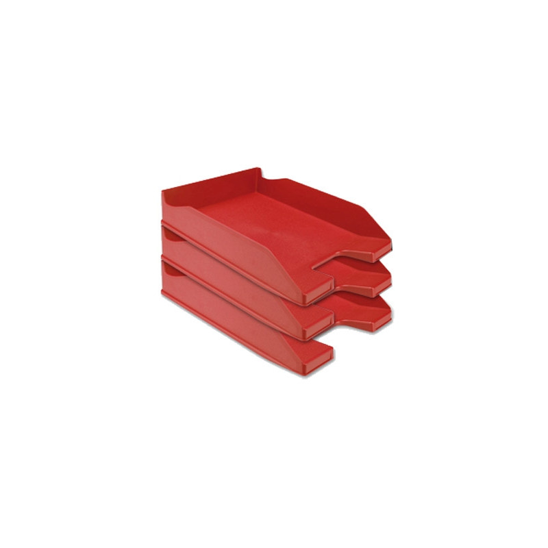 BANDEJA SOBREMESA PLASTICO Q-CONNECT ROJO OPACO 240X70X340 MM