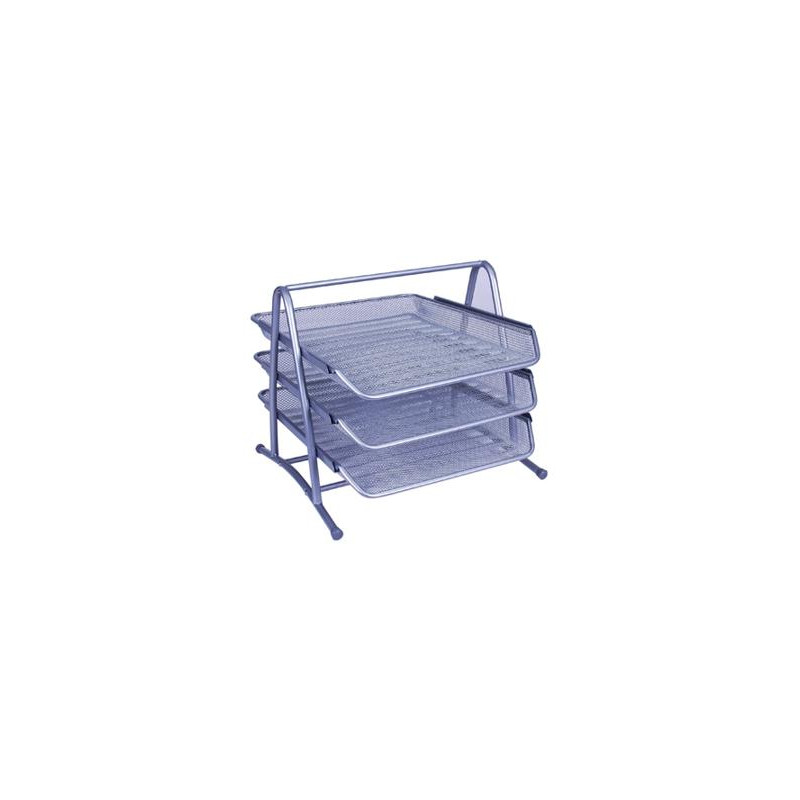 BANDEJA SOBREMESA METALICA Q-CONNECT KF00822 REJILLA PLATA 3 BANDEJAS MOVIBLES 350X278X275 MM