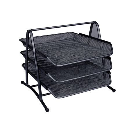 BANDEJA SOBREMESA METALICA Q-CONNECT KF00823 REJILLA NEGRA 3 BANDEJAS MOVIBLES 350X278X275 MM