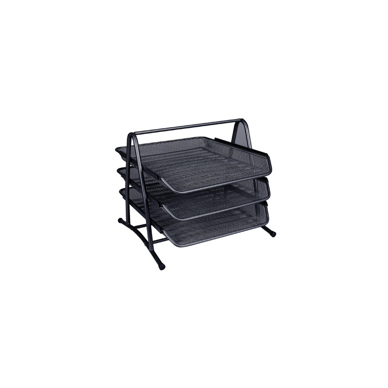 BANDEJA SOBREMESA METALICA Q-CONNECT KF00823 REJILLA NEGRA 3 BANDEJAS MOVIBLES 350X278X275 MM