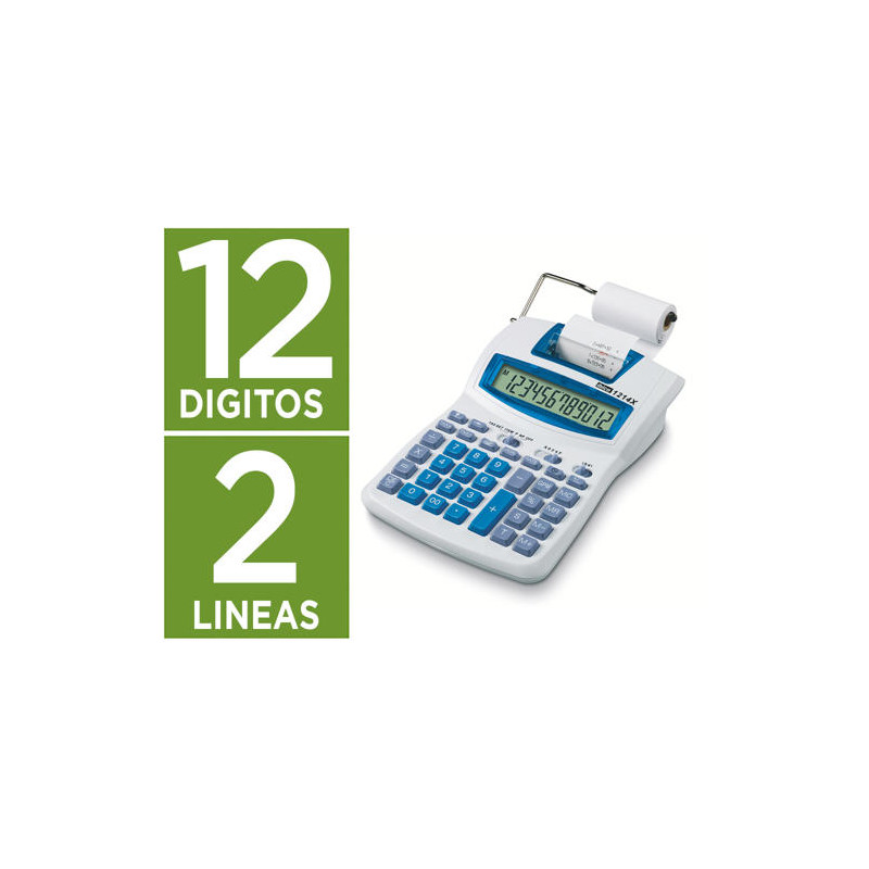 CALCULADORA IBICO 1214X IMPRESORA PANTALLA LCD PAPEL 57 MM 12 DIGITOS IMPRESION BICOLOR