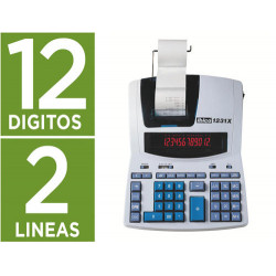 CALCULADORA IBICO 1231X IMPRESORA PANTALLA LCD PAPEL 57 MM 12 DIGITOS 2 COLORES IMPRESION BICOLOR