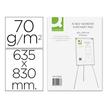 BLOC CONGRESO Q-CONNECT PAPEL AUTOADHESIVO 635X830 MM FSC 30 HOJAS 70G/M2