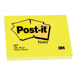 BLOC DE NOTAS ADHESIVAS QUITA Y PON POST-IT 38X51 MM CON 100 HOJAS 653E