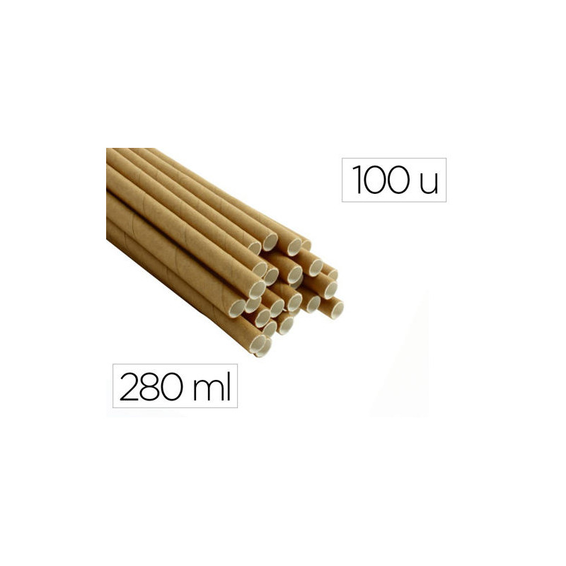 SORBETE BUNZL PAPEL KRAFT MARRON RECICLADO 6X200 MM CAJA DE 100 UNIDADES