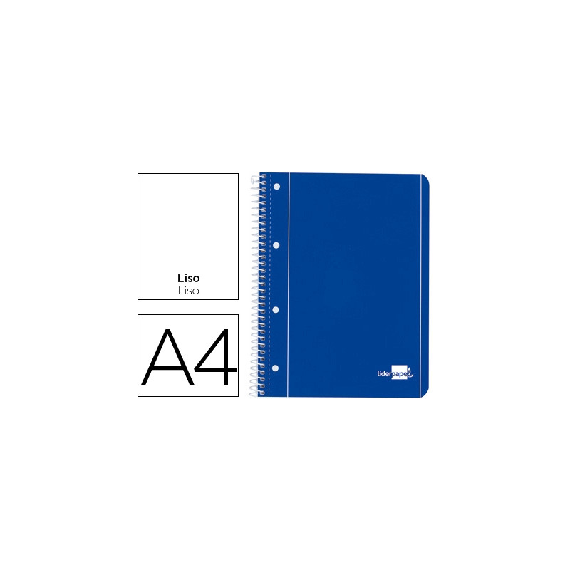 CUADERNO ESPIRAL LIDERPAPEL A4 MICRO SERIE AZUL TAPA BLANDA 80H 75 GR LISO CON MARGEN 4 TALADROS AZU