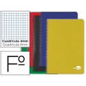 CUADERNO ESPIRAL LIDERPAPEL FOLIO TAPA DURA 80H 60 GR CUADRO 4MM CON MARGEN COLORES SURTIDOS