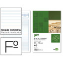 BLOC EXAMENES LIDERPAPEL HORIZONTAL FOLIO 40 HOJAS 60G/M2