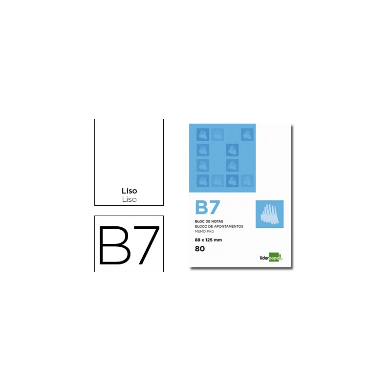 BLOC NOTAS LIDERPAPEL LISO B7 80 HOJAS 60G/M2 PERFORADO