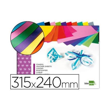 BLOC TRABAJOS MANUALES LIDERPAPEL CHAROL 240X315MM 10 HOJAS COLORES SURTIDOS