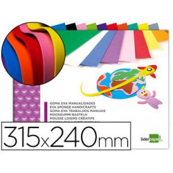 BLOC TRABAJOS MANUALES LIDERPAPEL GOMA EVA 240X315MM 10 HOJAS COLORES SURTIDOS