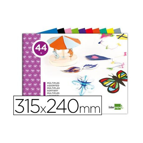 BLOC TRABAJOS MANUALES LIDERPAPEL MULTIPLE 240X315MM 84 HOJAS COLORES SURTIDOS