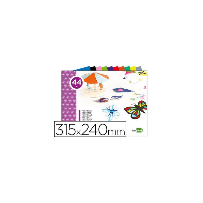 BLOC TRABAJOS MANUALES LIDERPAPEL MULTIPLE 240X315MM 84 HOJAS COLORES SURTIDOS