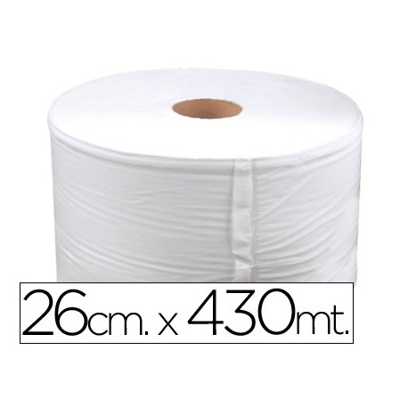 PAPEL SECAMANOS INDUSTRIAL 26 CMS DE ANCHO X 400 MTS APROX DIAMETRO 33,5 CM PARA EL DISPENSADOR 4682