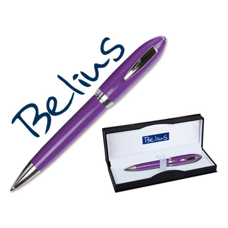 BOLIGRAFO BELIUS 2049 VIOLETA MALAGA EN ESTUCHE