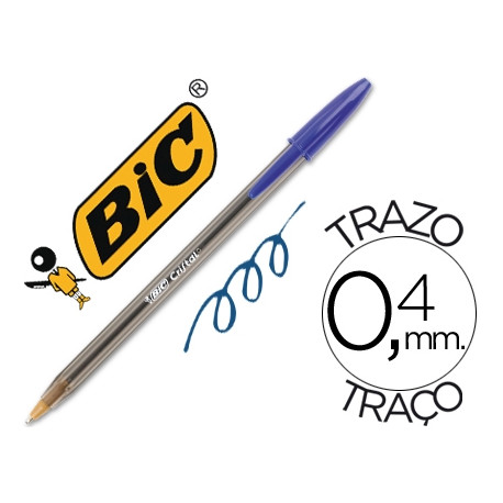 BOLIGRAFO BIC CRISTAL ORIGINAL TINTA AZUL BOLSA DE 5 UNIDADES