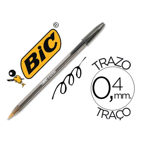 BOLIGRAFO BIC CRISTAL ORIGINAL TINTA NEGRA UNIDAD