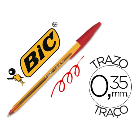 BOLIGRAFO BIC CRISTAL PUNTA FINA ROJO