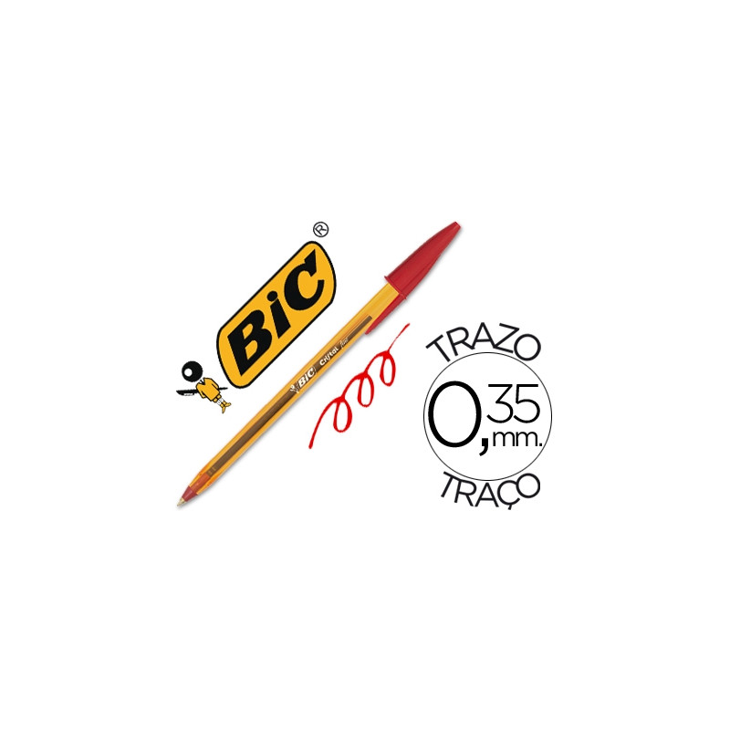 BOLIGRAFO BIC CRISTAL PUNTA FINA ROJO