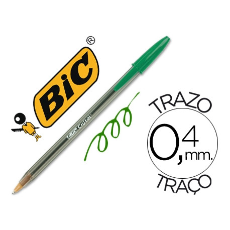 BOLIGRAFO BIC CRISTAL ORIGINAL TINTA VERDE UNIDAD