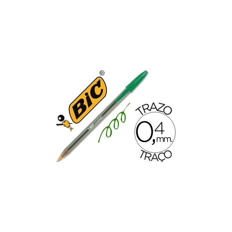 BOLIGRAFO BIC CRISTAL ORIGINAL TINTA VERDE UNIDAD