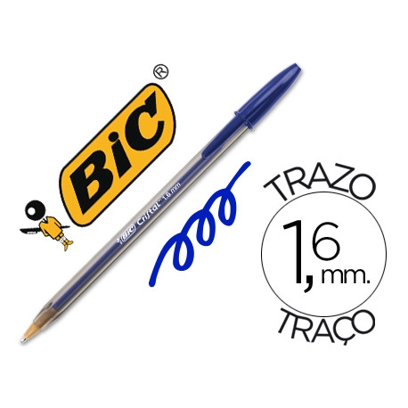 BOLIGRAFO BIC CRISTAL X-LARGE TINTA AZUL 1,6 MM