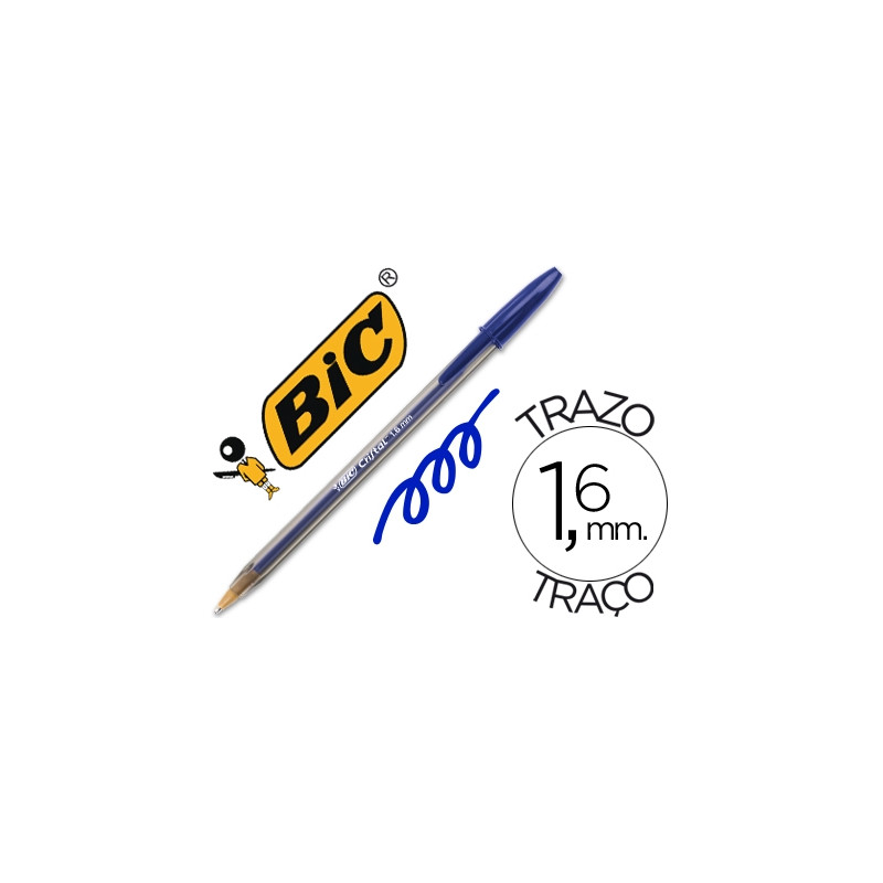 BOLIGRAFO BIC CRISTAL X-LARGE TINTA AZUL 1,6 MM