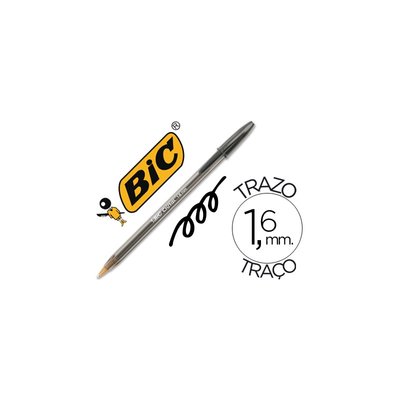 BOLIGRAFO BIC CRISTAL X-LARGE TINTA NEGRO 1,6 MM