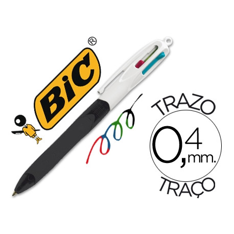 BOLIGRAFO BIC CUATRO COLORES CON GRIP COLORE NEGRO PUNTA 1,3 MM