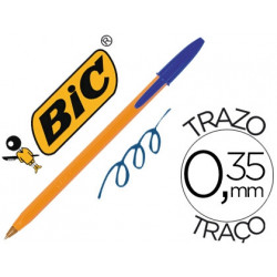 BOLIGRAFO BIC NARANJA FINE ORIGINAL AZUL