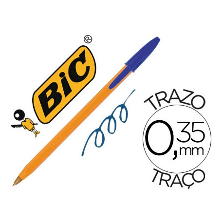 BOLIGRAFO BIC NARANJA FINE ORIGINAL AZUL