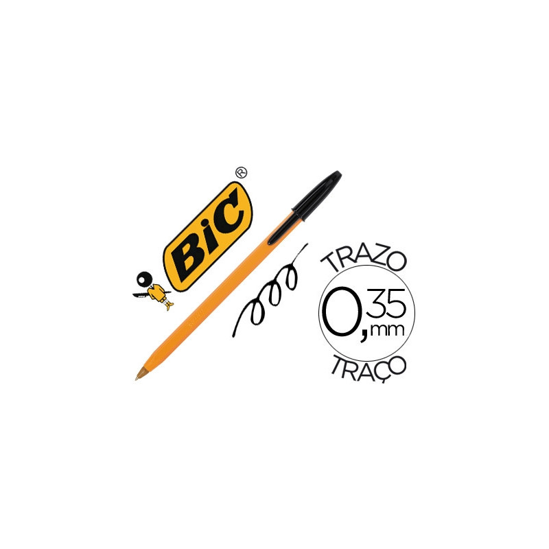 BOLIGRAFO BIC NARANJA FINE ORIGINAL NEGRO