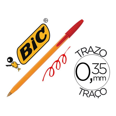 BOLIGRAFO BIC NARANJA FINE ORIGINAL ROJO