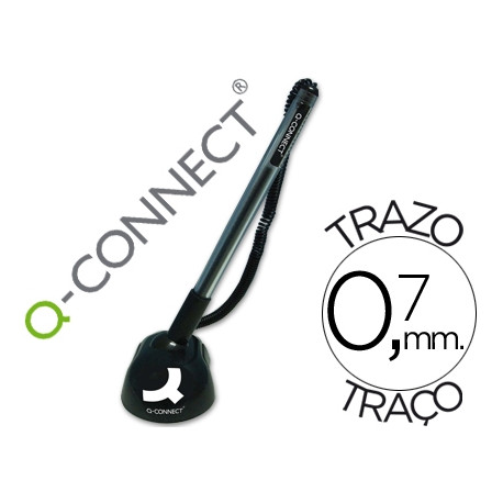 BOLIGRAFO EXTENSIBLE Q-CONNECT CON CADENA PLASTICO Y SOPORTE ADHESIVO