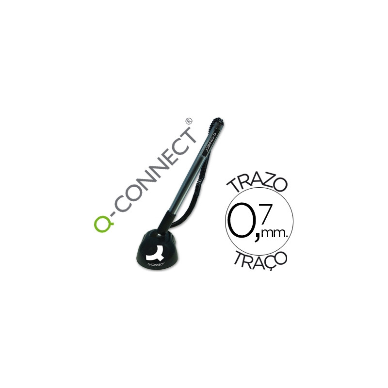 BOLIGRAFO EXTENSIBLE Q-CONNECT CON CADENA PLASTICO Y SOPORTE ADHESIVO