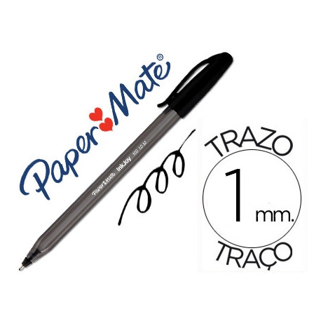 BOLIGRAFO PAPER MATE INKJOY 100 PUNTA MEDIA TRAZO 1MM NEGRO