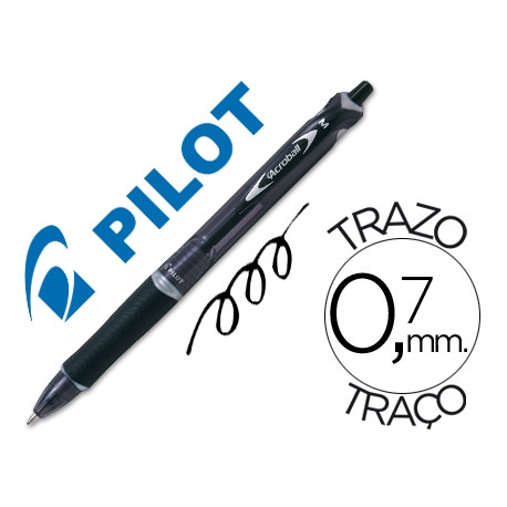 BOLIGRAFO PILOT ACROBALL NEGRO TINTA ACEITE PUNTA DE BOLA DE 1,0MM RETRACTIL