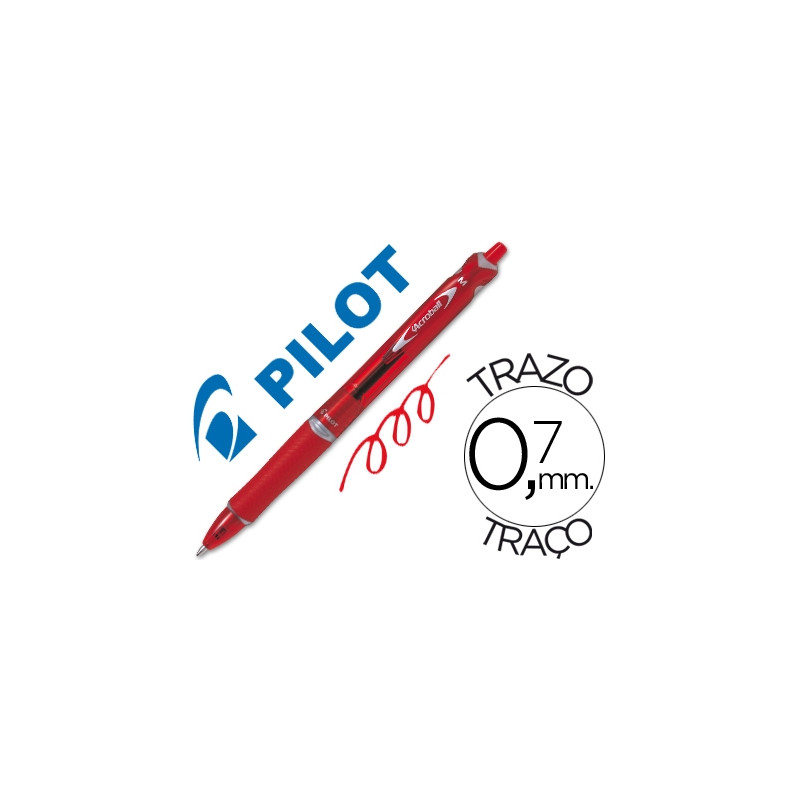 BOLIGRAFO PILOT ACROBALL ROJO TINTA ACEITE PUNTA DE BOLA DE 1,0MM RETRACTIL