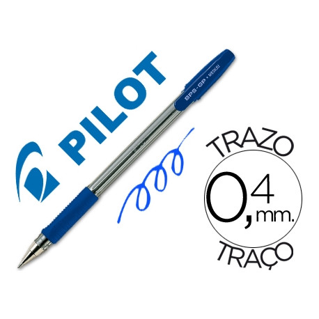 BOLIGRAFO PILOT BPS-GP AZUL SUJECION DE CAUCHO TINTA BASE DE ACEITE CON CAPUCHON