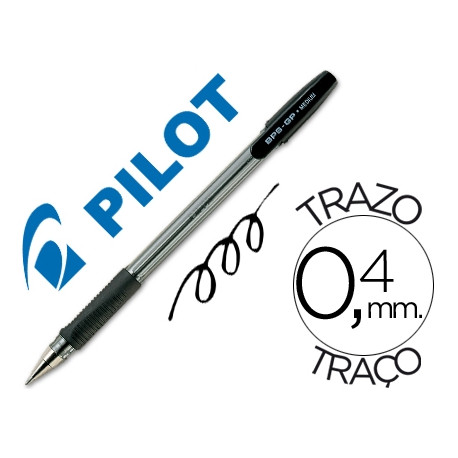 BOLIGRAFO PILOT BPS-GP NEGRO SUJECION DE CAUCHO TINTA BASE DE ACEITE CON CAPUCHON